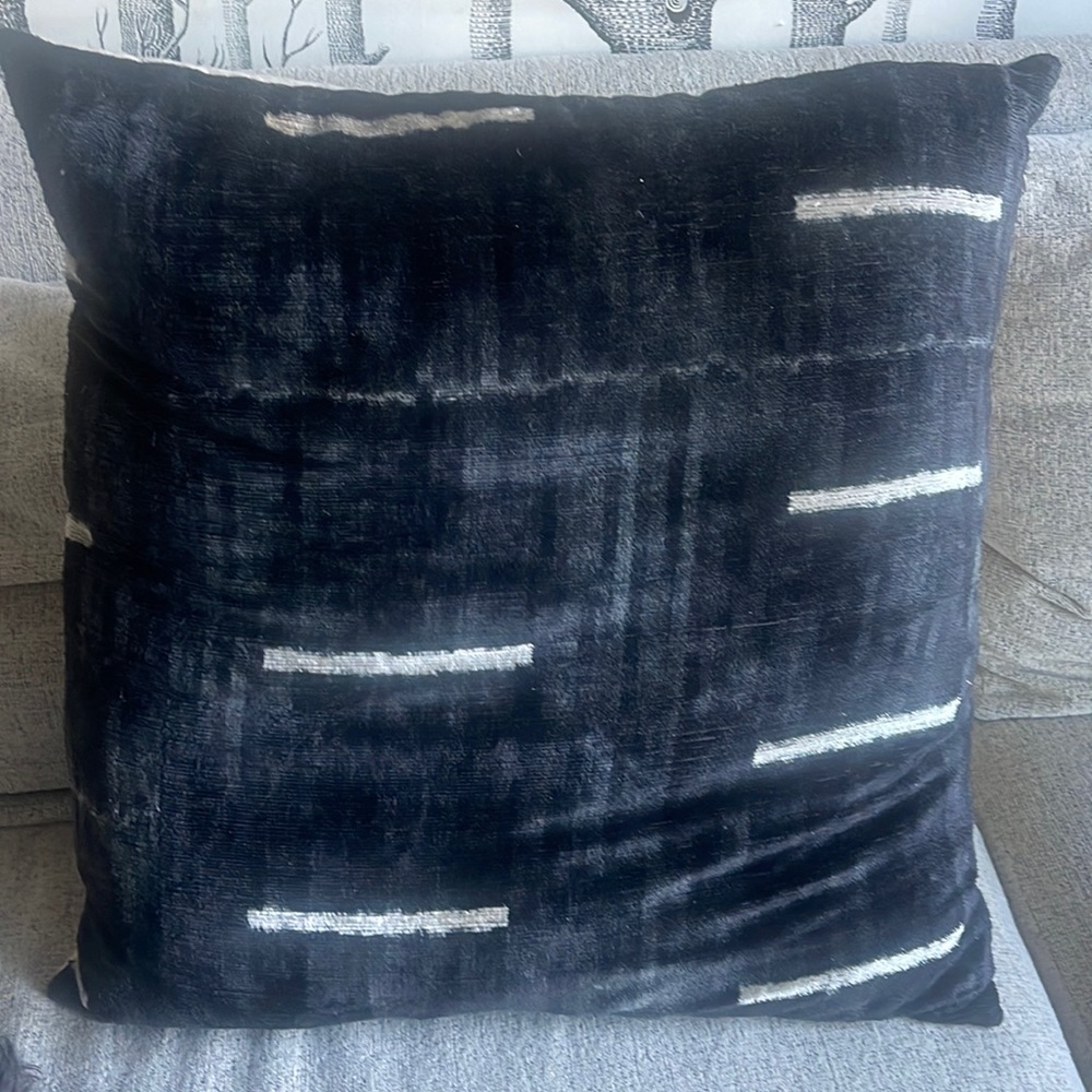 Velvet/silk  Black accent pillows from Turkey 25x25